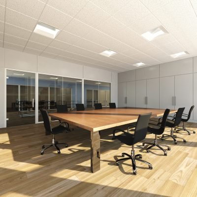 Rendering of modern meeting room